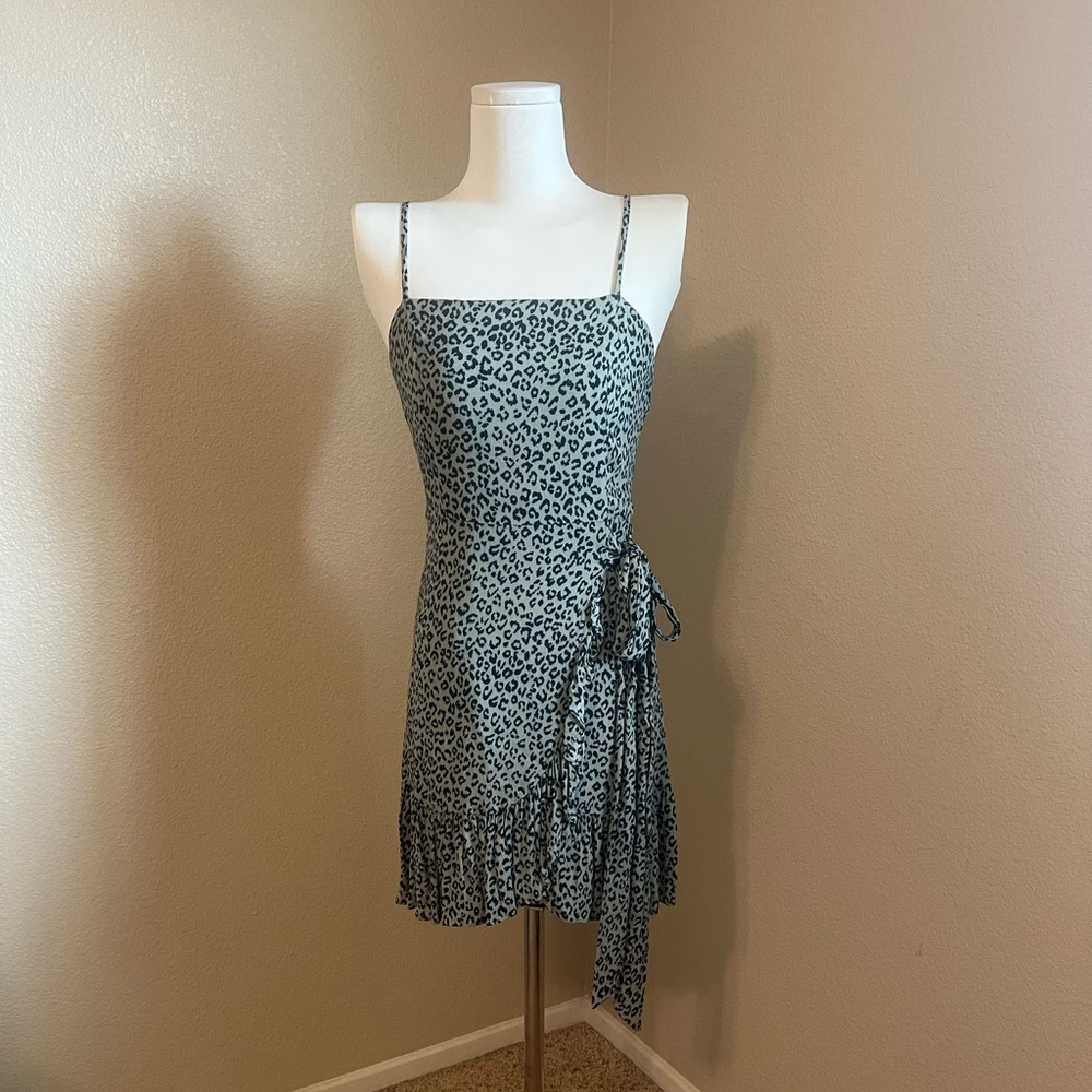 Leopard Print Spaghetti Strap Mini Dress
